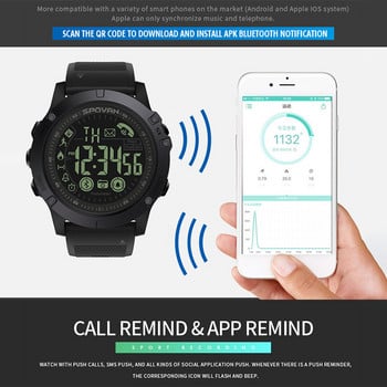 Смарт часовник Мъжки Спорт Bluetooth Електронни часовници Черно Военно качество Смарт часовник Водоустойчив Ръчен часовник Reloj Mujer