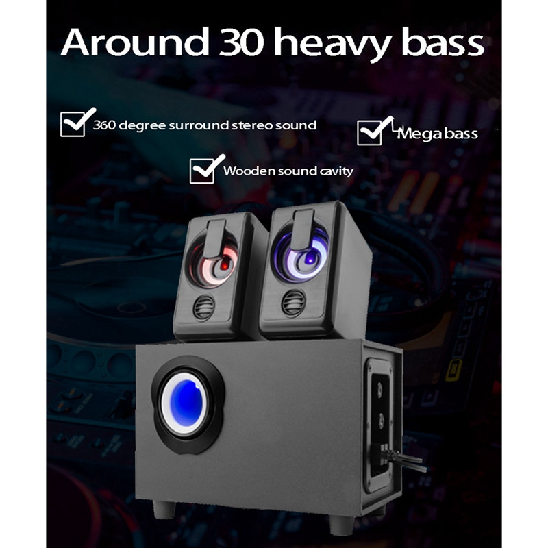 Kompiuterio garsiakalbis Stereo daugialypės terpės garsiakalbių sistema su žemųjų dažnių garsiakalbiu su Rgb 3,5 mm garso įvestimi, tinka nešiojamam kompiuteriui