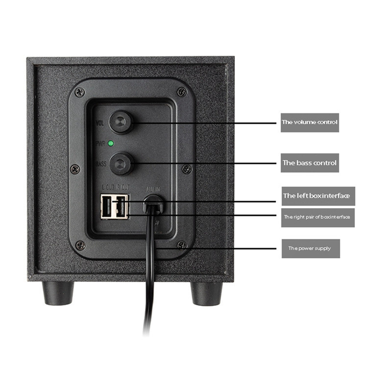 Kompiuterio garsiakalbis Stereo daugialypės terpės garsiakalbių sistema su žemųjų dažnių garsiakalbiu su Rgb 3,5 mm garso įvestimi, tinka nešiojamam kompiuteriui