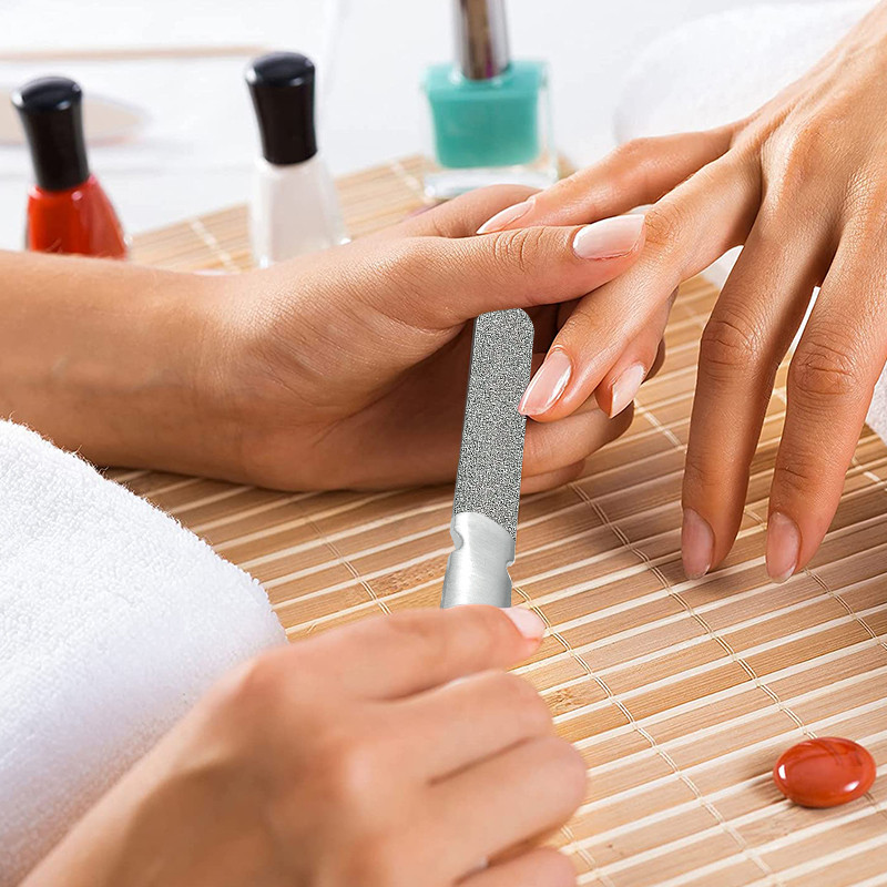 1 kom dvostrana turpija za nokte od nehrđajućeg čelika Dodaci za oblikovanje Odstranjivač laka za tampon Alati za manikuru Za salon Dom i putovanja