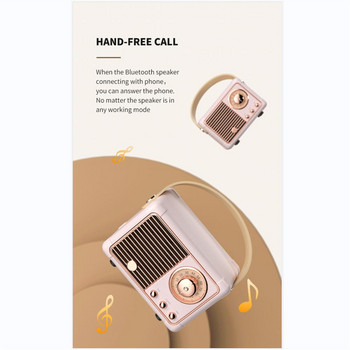 Hm11 Класически ретро Bluetooth-съвместим високоговорител Аудио Звук Стерео Преносим декоративен мини музикален плейър за пътуване