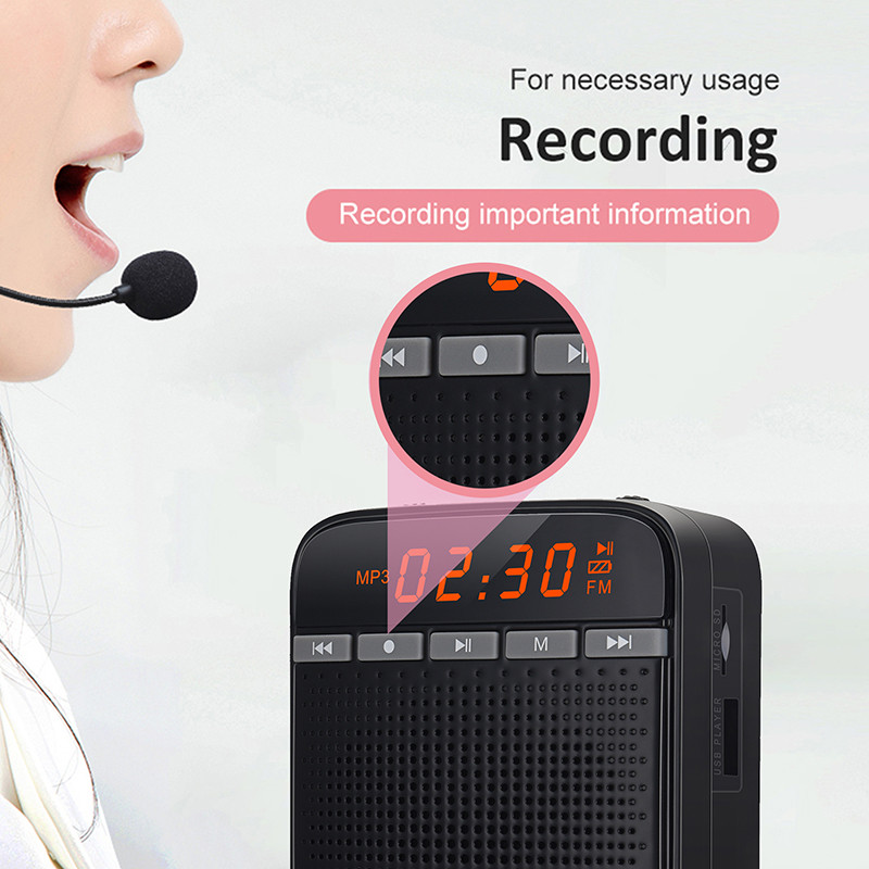 SHIDU 10 W nešiojamas balso stiprintuvas Garsas Bullhorn laidinis mikrofonas FM AUX įrašymo garso garsiakalbiai sustiprinti mokytojams M400