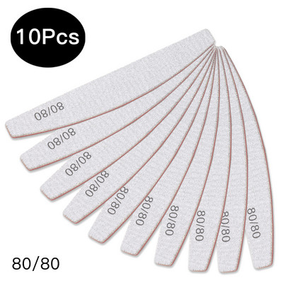 3/5/10 vnt Profesionalus nagų dildė švitrinis popierius Tvirtas storas nagų dildės buferis manikiūrui šlifuoti Half Moon Lime Nagų įrankiai 100/180