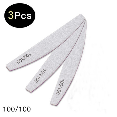 3/5/10 vnt Profesionalus nagų dildė švitrinis popierius Tvirtas storas nagų dildės buferis manikiūrui šlifuoti Half Moon Lime Nagų įrankiai 100/180