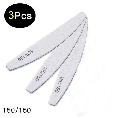 3/5/10 vnt Profesionalus nagų dildė švitrinis popierius Tvirtas storas nagų dildės buferis manikiūrui šlifuoti Half Moon Lime Nagų įrankiai 100/180