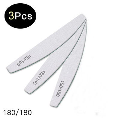 3/5/10 vnt Profesionalus nagų dildė švitrinis popierius Tvirtas storas nagų dildės buferis manikiūrui šlifuoti Half Moon Lime Nagų įrankiai 100/180