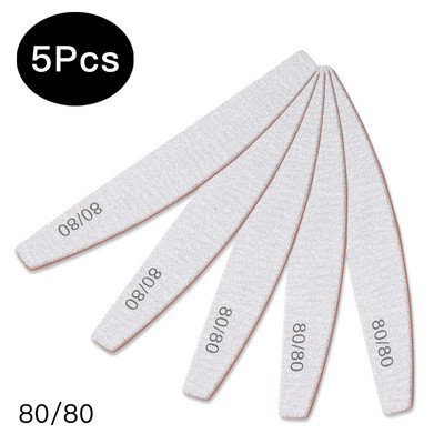 3/5/10 vnt Profesionalus nagų dildė švitrinis popierius Tvirtas storas nagų dildės buferis manikiūrui šlifuoti Half Moon Lime Nagų įrankiai 100/180