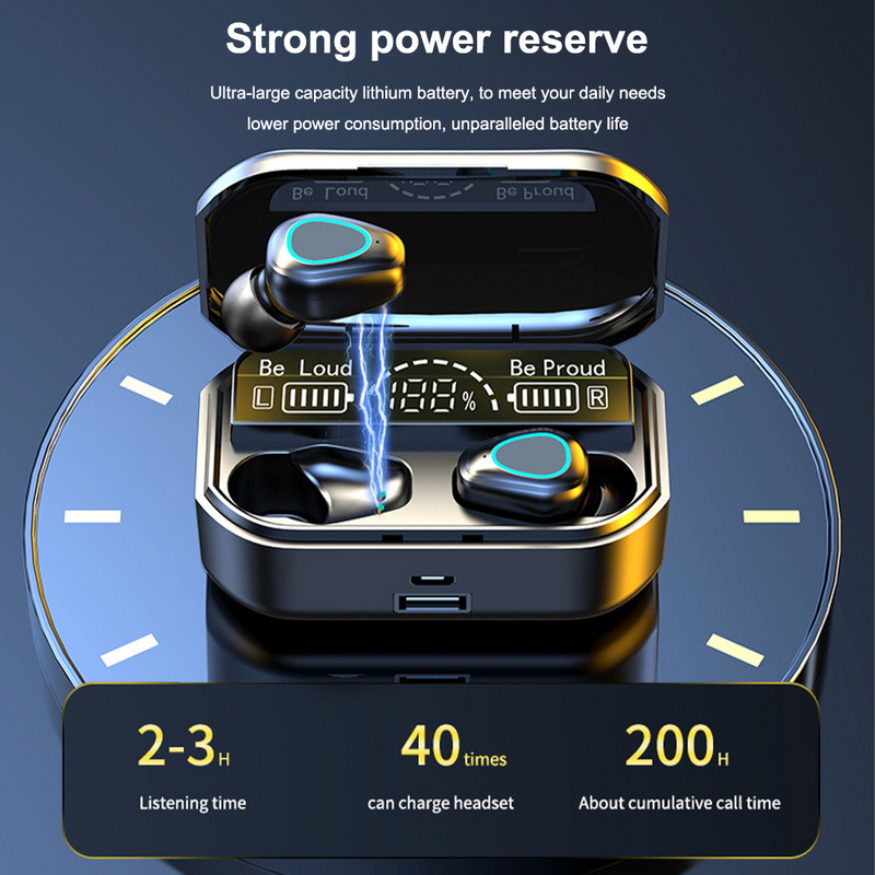 TWS belaidės ausinės G28 Smart Three True Digital Display Dvigubas į ausis įkišamas kištukas, mažos delsos 5.2 Bluetooth ausinės