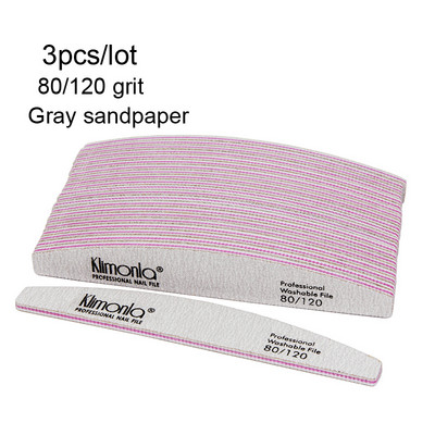 3 vnt/sl. Profesionalus manikiūro rinkinys 80/100/150/180/240 Grit gelinis poliravimas nagų dildės šlifavimo buferinis nagų kirpimo įrankiai