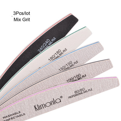 3 vnt/sl. Profesionalus manikiūro rinkinys 80/100/150/180/240 Grit gelinis poliravimas nagų dildės šlifavimo buferinis nagų kirpimo įrankiai