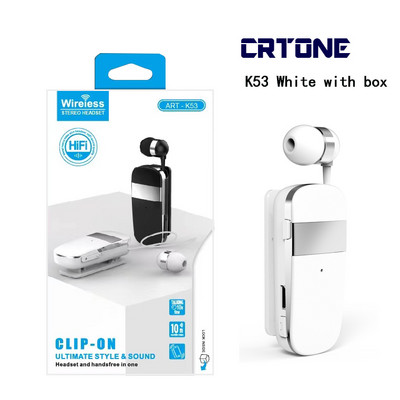 Karštas išpardavimas K53 mini belaidės Bluetooth ausinės Skambutis Priminimas Vibracija Sport Clip Driver Auriculares Ausinių laisvų rankų ausinės