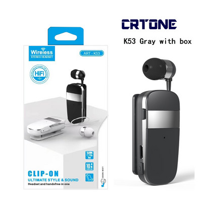 Karštas išpardavimas K53 mini belaidės Bluetooth ausinės Skambutis Priminimas Vibracija Sport Clip Driver Auriculares Ausinių laisvų rankų ausinės