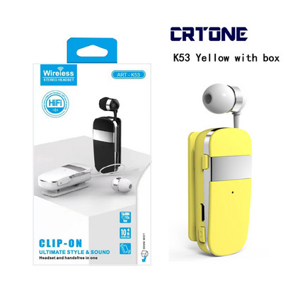 Karštas išpardavimas K53 mini belaidės Bluetooth ausinės Skambutis Priminimas Vibracija Sport Clip Driver Auriculares Ausinių laisvų rankų ausinės