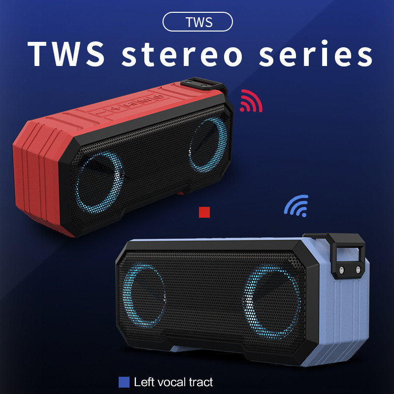 Vanjski vodootporni zvučnik kompatibilan s Bluetoothom HIFI subwoofer IPX7 šareni svjetleći zvučnici 3000mAh FM radio TF Aux