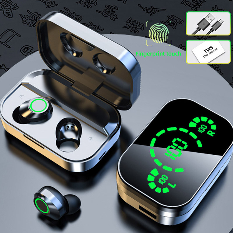 TWS YD03 belaidės Bluetooth ausinės su mikrofono ausinėmis 3000Mah įkroviklio dėžutė LED Fone Bluetooth ausinės belaidės ausinės