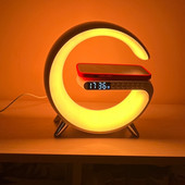 Nou difuzor Bluetooth Ceas cu alarmă digital Subwoofer Încărcător fără fir RGB Lumină de noapte Lampă atmosferă acasă pentru Iphone Samsung