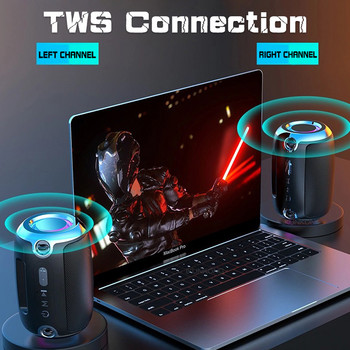 LED Ισχυρό Bluetooth Speaker Box Εξωτερικά ηχεία TWS 3D Stereo με TF AUX USB Blutooth Caixa De Som