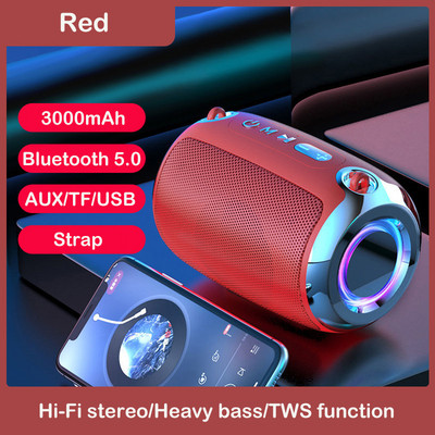 LED Ισχυρό Bluetooth Speaker Box Εξωτερικά ηχεία TWS 3D Stereo με TF AUX USB Blutooth Caixa De Som