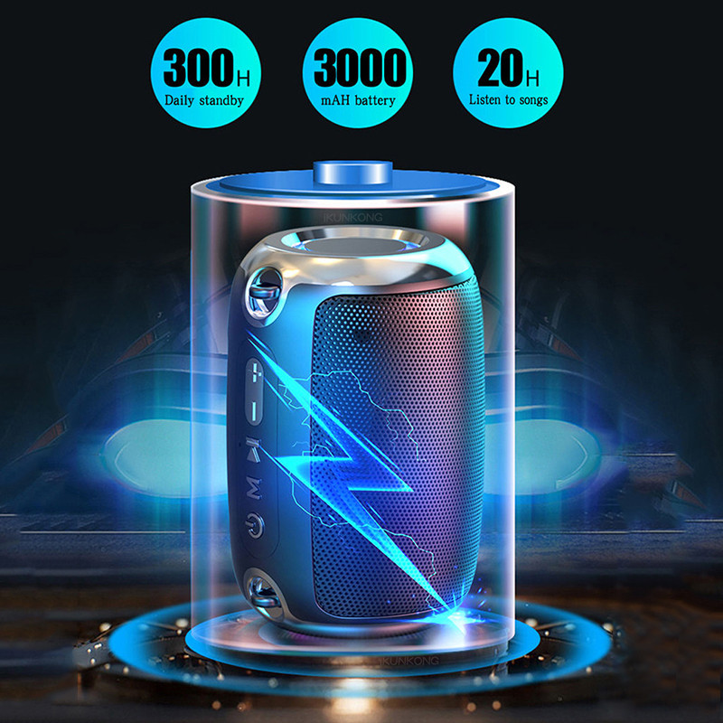 LED Ισχυρό Bluetooth Speaker Box Εξωτερικά ηχεία TWS 3D Stereo με TF AUX USB Blutooth Caixa De Som