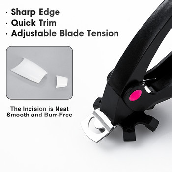 Triple Cut Fake Nail Clipper Tips Edge Cutter Trimmer Ρυθμιζόμενο από ανοξείδωτο ατσάλι σε σχήμα U Τεχνητό μανικιούρ για ψευδή νυχιών