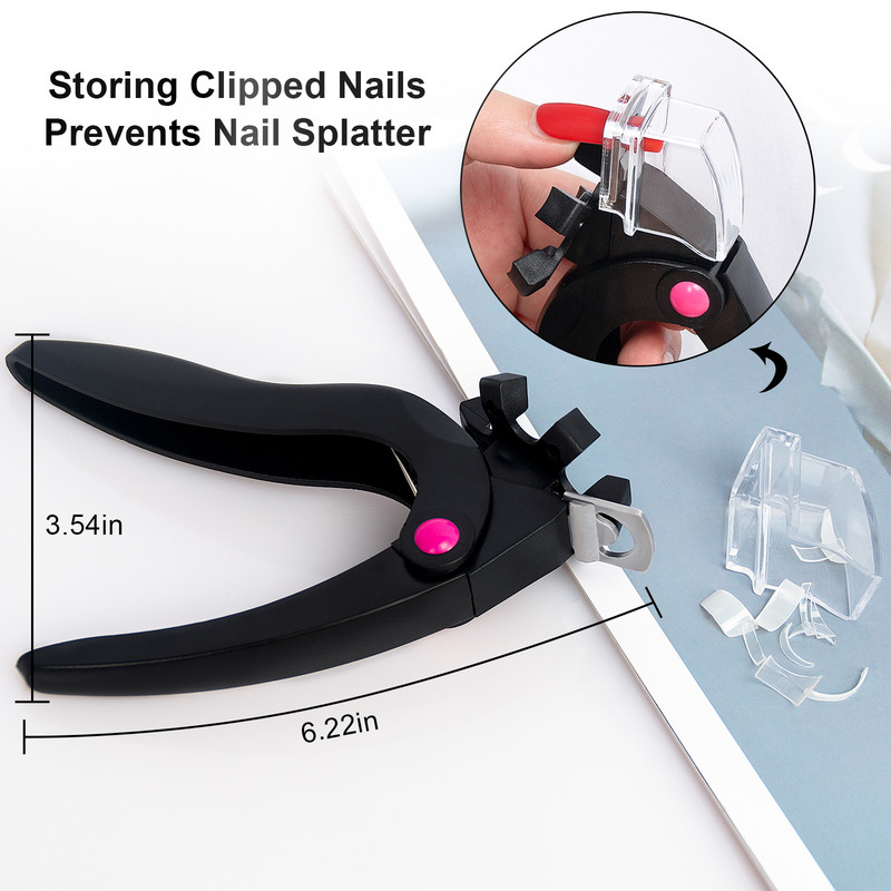 Triple Cut lažne škare za nokte Rezači za rubove Trimer Podesivi U-oblik od nehrđajućeg čelika Umjetni za manikuru za umjetne nokte