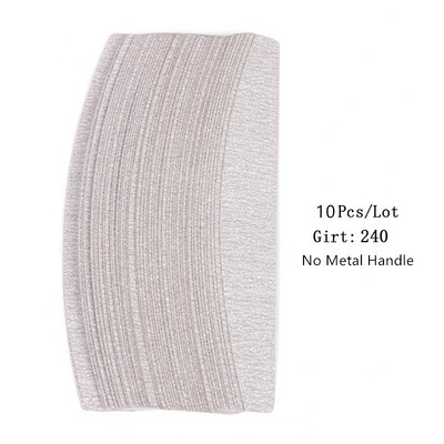 10 komada crne/sive uklonjive brusne turpije za nokte s ručkom od nehrđajućeg čelika, zamjenski metalni pufer za nokte 100/180 za manikuru