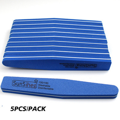 MYBORMULA 5 KOM./LOT Profesionalne turpije za nokte Pufer za nokte 100/180 zrnatost Brušenje Poliranje Brušenje Manikura Alati za nail art 6 boja