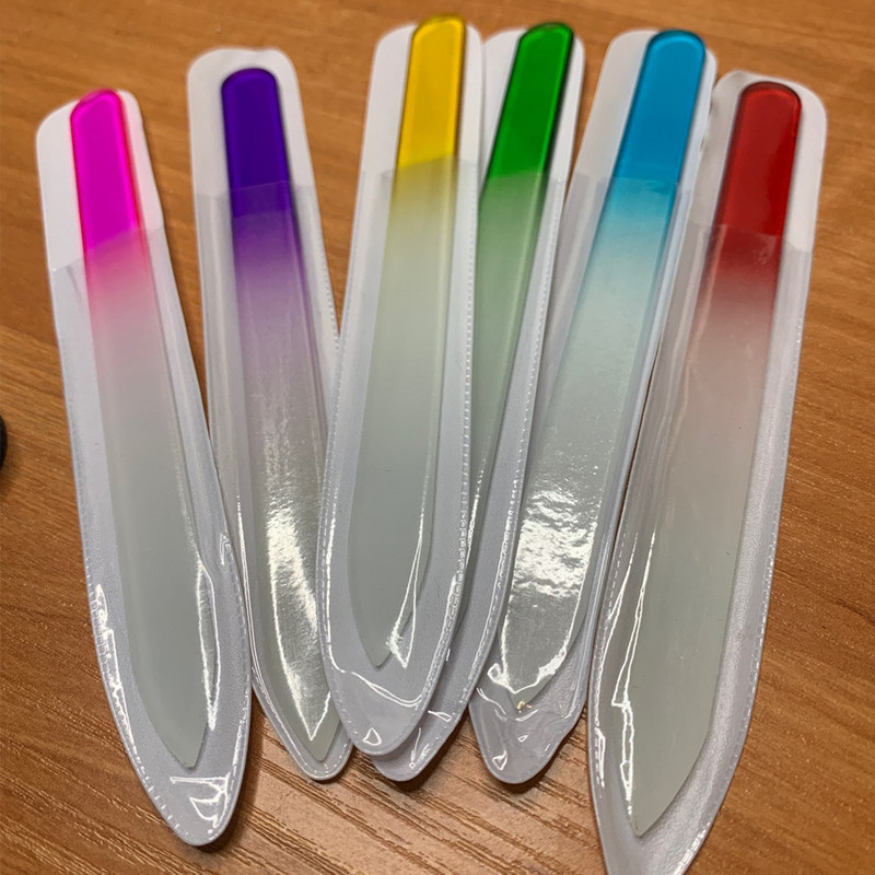 6 vnt. Aukštos kokybės nagų dildė krištolinė nagų poliravimo dildė Stiklo nagų dailės manikiūro dildė moterims, merginoms, profesionalūs poliravimo įrankiai 14/9cm