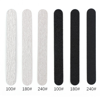 13,5*1,6cm Αντικαταστάσιμες λίμες Nail Art 100/180/240 50Pcs Mini αυτοκόλλητα γυαλόχαρτο Pads Μεταλλική λαβή ίσια μπαστούνια μανικιούρ
