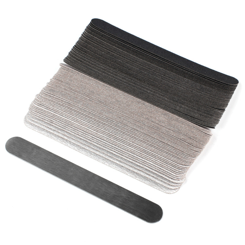 13,5*1,6cm Cserélhető körömreszelő 100/180/240 50db mini öntapadó csiszolópapír párna Fém fogantyús manikűr egyenes pálcikák