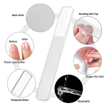 Styton Nano Glass Nail Files Επαγγελματικές λίμες στίλβωσης με λείανση Διαφανής εξοπλισμός λείανσης λίμα νυχιών Εργαλεία τέχνης μανικιούρ