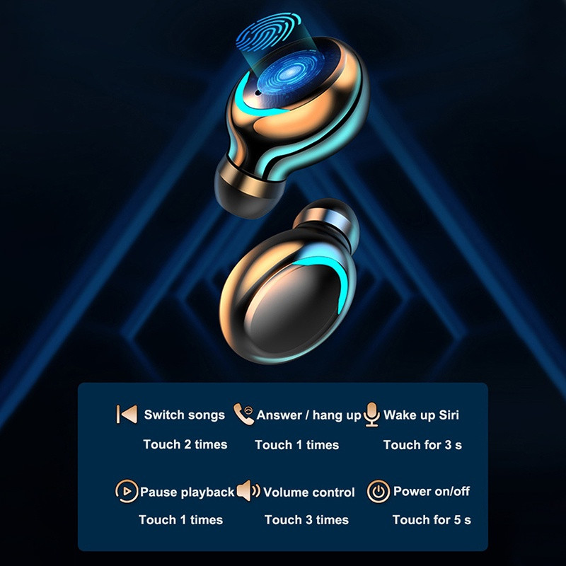 F9 TWS Bluetooth slušalice V5.1 Handfree bežične slušalice Kutija za punjenje s mikrofonom Gaming slušalice Stereo In-Ear Slušalice Sport