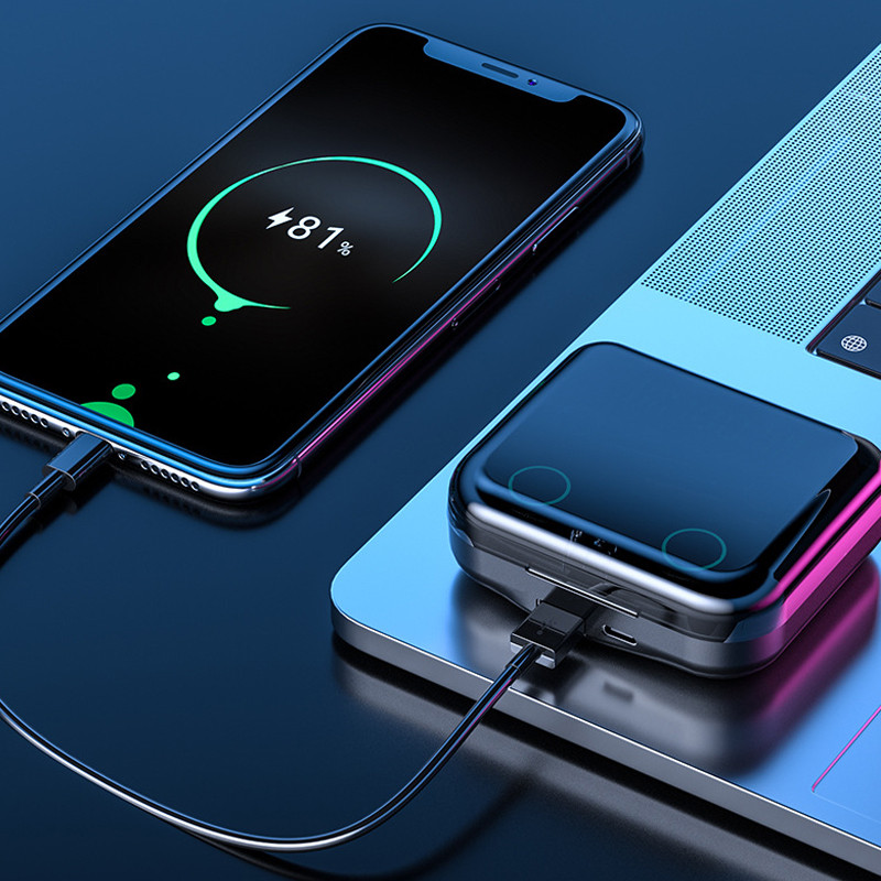 M21 TWS Bluetooth slúchadlá s mikrofónom, bezdrôtové slúchadlá do uší, 9D stereo športové, vodotesné, štyri slúchadlá do uší, PK M22