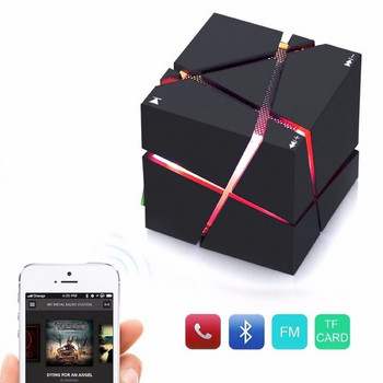 Радио субуфер Bluetooth високоговорител Звукова карта Soundbox Преносим HIFI LED Cube Stereo Mini Super SoundBox Поддържа FM TF карти