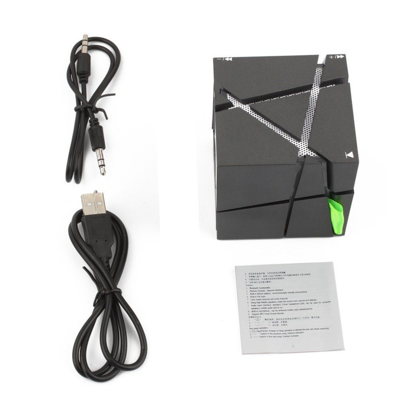 Radio zemfrekvences skaļrunis Bluetooth skaļrunis skaņas karte Soundbox Pārnēsājams HIFI LED Cube Stereo Mini Super SoundBox Atbalsta FM TF kartes