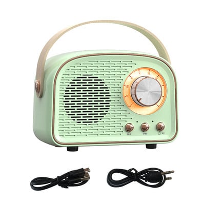 Műanyag fogantyúval Old Fashion Retro Bluetooth-kompatibilis 5.0 hangszóró vezeték nélküli zenelejátszó Hordozható mini vintage hangszóró