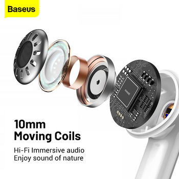 Baseus W3 TWS Безжични слушалки Bluetooth 5.0 Слушалки Слушалки Истински безжични слушалки Handsfree за iPhone 13 Xiaomi Ear Buds