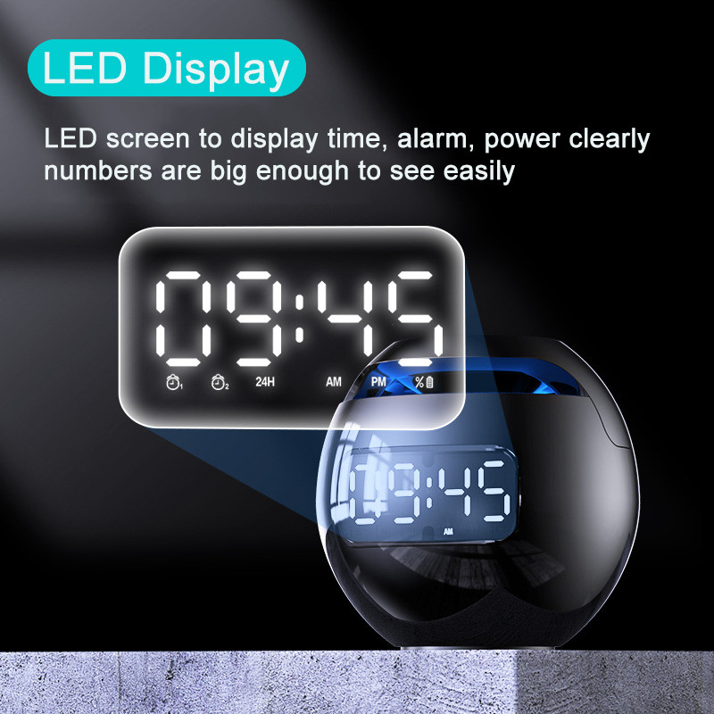 Caixa de som Bluetooth garsiakalbis FM radijo garso dėžutė Dvigubas Wecker žemųjų dažnių garsiakalbis TF Karte Lautsprecher belaidis mini garsas