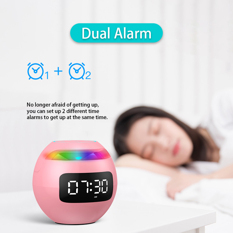 Caixa de som Bluetooth garsiakalbis FM radijo garso dėžutė Dvigubas Wecker žemųjų dažnių garsiakalbis TF Karte Lautsprecher belaidis mini garsas