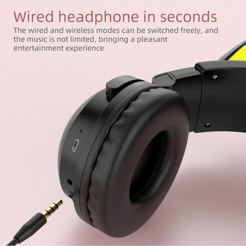 Безжични Bluetooth слушалки GAINBANG Cat Ear 7.1 канални стерео музикални слушалки за игри с двустранен микрофон Слушалки за намаляване на шума