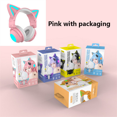 Bezdrôtové Bluetooth slúchadlá GAINBANG Cat Ear 7.1, stereo hudobné herné slúchadlá s obojstranným mikrofónom a redukciou hluku