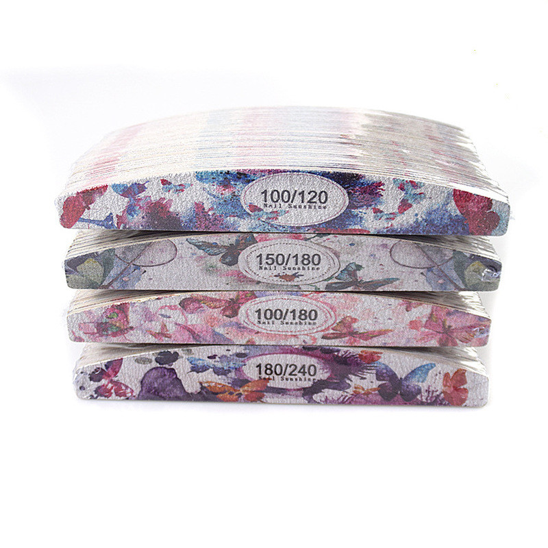 10kom/lot Turpije za nokte Drvena turpija za nokte s tiskanim brušenjem Pufer za nokte Pedikura Manikura Profesionalni alati za poliranje za brušenje noktiju
