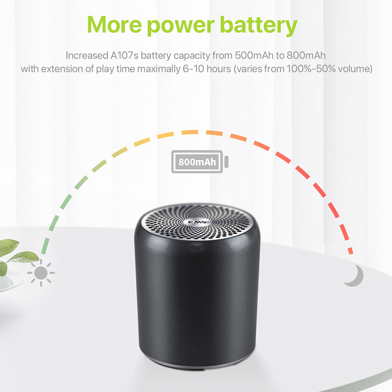 EWA A107S Bluetooth garsiakalbis Nešiojami metaliniai HIFI garsiakalbiai TWS belaidis muzikos grotuvas Stiprus garsas SD kortelės atkūrimo garsiakalbis