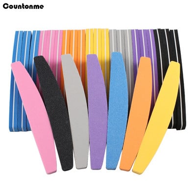 5/10 db Kétoldalas szivacsos körömreszelő 100/180 Grit Mix Color Boat Nail Buffer Block polírozás UV gél manikűr pedikűr eszközhöz