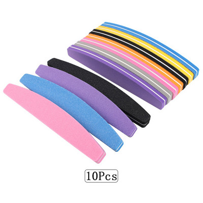 5/10 db Kétoldalas szivacsos körömreszelő 100/180 Grit Mix Color Boat Nail Buffer Block polírozás UV gél manikűr pedikűr eszközhöz