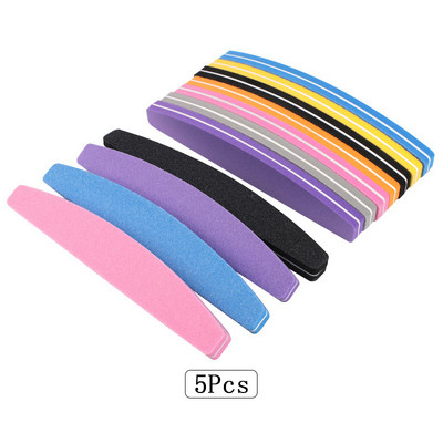 5/10 db Kétoldalas szivacsos körömreszelő 100/180 Grit Mix Color Boat Nail Buffer Block polírozás UV gél manikűr pedikűr eszközhöz
