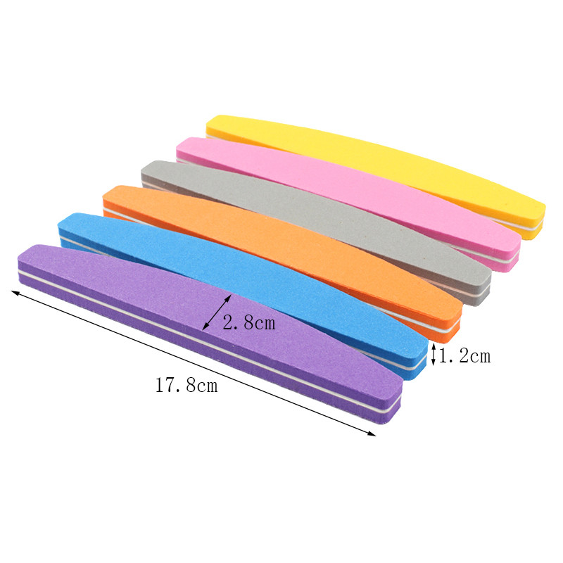 5/10 db Kétoldalas szivacsos körömreszelő 100/180 Grit Mix Color Boat Nail Buffer Block polírozás UV gél manikűr pedikűr eszközhöz