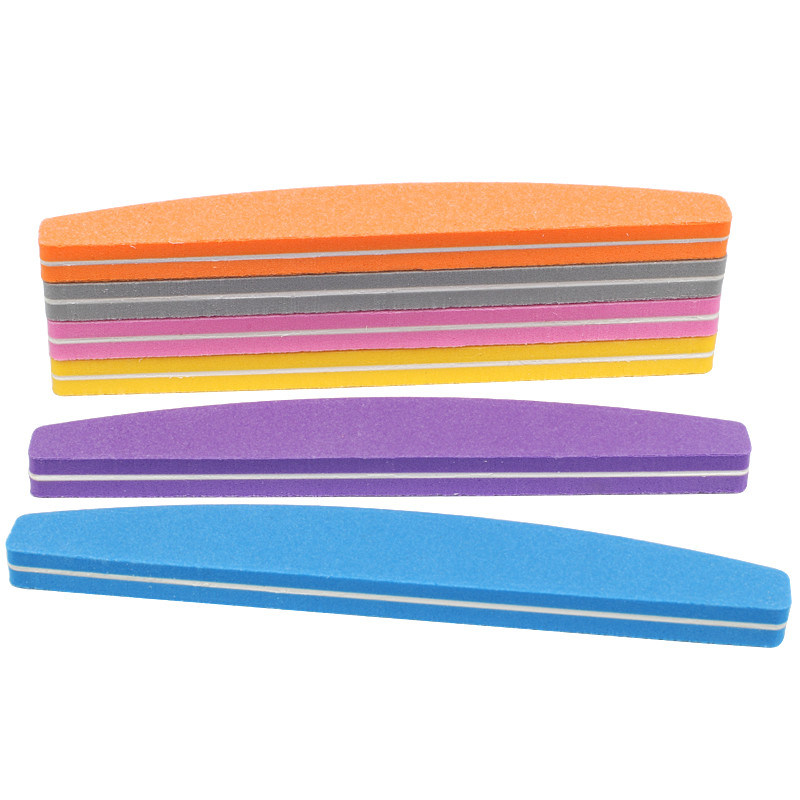 5/10 db Kétoldalas szivacsos körömreszelő 100/180 Grit Mix Color Boat Nail Buffer Block polírozás UV gél manikűr pedikűr eszközhöz
