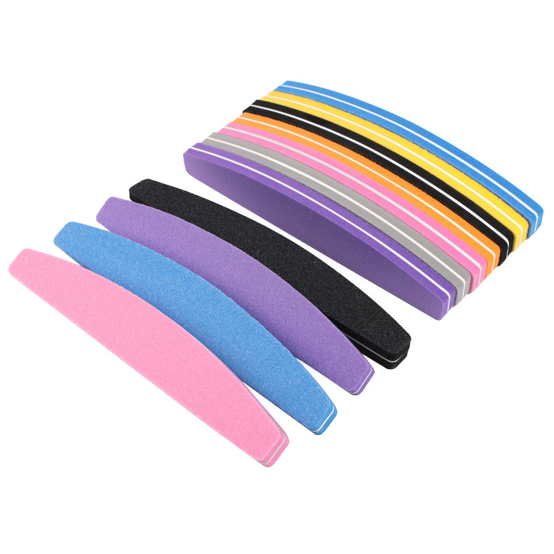 5/10 db Kétoldalas szivacsos körömreszelő 100/180 Grit Mix Color Boat Nail Buffer Block polírozás UV gél manikűr pedikűr eszközhöz