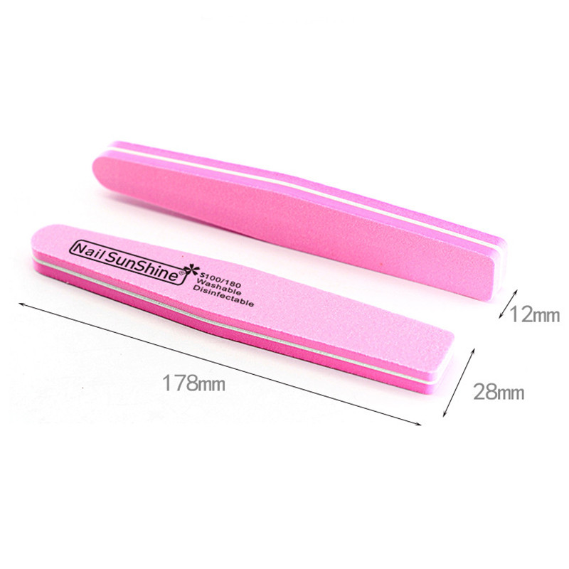 12db/tétel Rhombus Halfmoon Double Side Nail Files puffer 100/180 Polírozás Csiszolás Manikűr Pedikűr Körömpufferek Reszelő eszközök